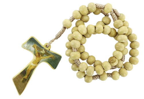 corona del rosario con croce tau