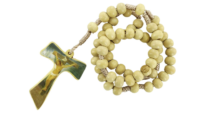corona del rosario con croce tau